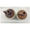 Image 4 : Pair of Antique Two-Tone Stoneware Finger Jugs with Brown Glazed Tops