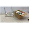 Image 1 : Box of Vintage Christmas Ornaments, Crocheted Angels, Candles, and More
