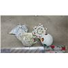 Image 3 : Box of Vintage Christmas Ornaments, Crocheted Angels, Candles, and More