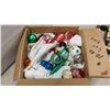 Image 6 : Box of Vintage Christmas Ornaments, Crocheted Angels, Candles, and More