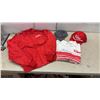Image 1 : New Vintage Coca-Cola Apparel Lot: Sportswear Jacket, Polo Shirt, and Two Hats