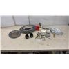 Image 1 : Silver-Plated Covered Serving Dish with Glass Insert, Creamer, Sugar Bowl, and More