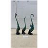 Image 1 : Set of Three Blue Mountain Pottery Crane Figurines, Tallest 18"