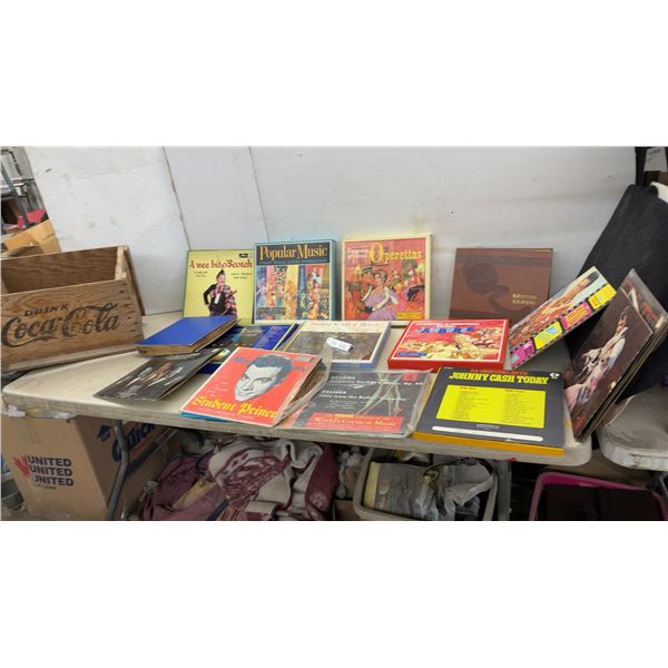 Collection of Vintage Vinyl Records Including Elvis, Johnny Cash, Operettas, and More