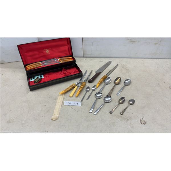 E. Parker & Sons Sheffield Steak Knife Set with Carving Set, Spoons, and More