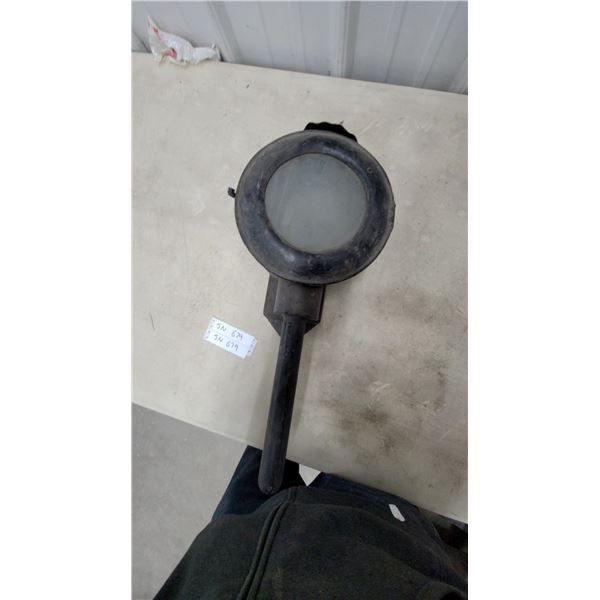 Antique Carriage Lamp with Frosted Glass Lens and Mounting Handle Been Electic Converted I Think