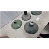 Image 3 : Vintage Green Porcelain Enamel Industrial Barn Light Shades, Lot of Four