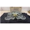 Image 2 : Crystal Susan Brass 'N Glass Lazy Susan Set and Grape Pattern Punch Bowl with Ladle