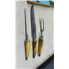 Image 2 : Marlow Sheffield Stainless Steel Carving Set with Bakelite Handles and Steak Knives