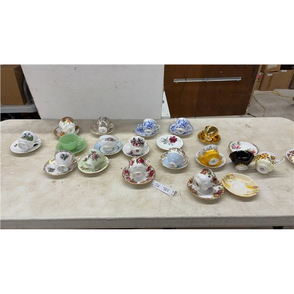 Collection of Vintage Teacups and Saucers