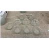 Image 6 : Clear Pressed Glass Dinnerware Set with Floral Pattern, Plates, Bowls, Mugs, 40 and More Pieces