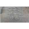 Image 7 : Clear Pressed Glass Dinnerware Set with Floral Pattern, Plates, Bowls, Mugs, 40 and More Pieces