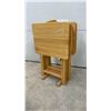 Image 1 : Set of Four Wooden Folding TV Tray Tables with Storage Stand