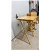 Image 4 : Set of Four Wooden Folding TV Tray Tables with Storage Stand