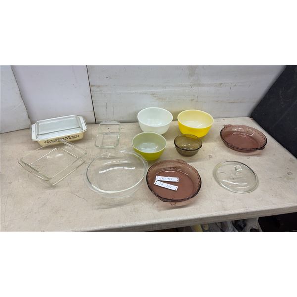 Pyrex, Fire-King, and Anchor Hocking Glass Bakeware, Mixing Bowls, and Pie Plates and More