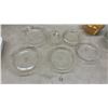 Image 8 : Pyrex Glass Bakeware, Vintage Chip and Dip Set with Orange Leaf Design, White Baking Dishes, and