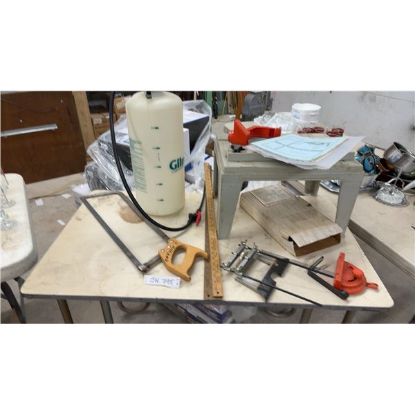 Gilmour 2.5-Gallon Pump Sprayer, Meat Saw, Router Table, and Edge Guide