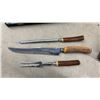 Image 8 : Stainless Steel Flatware Set with Carving Set and Assorted Spoons and Knives