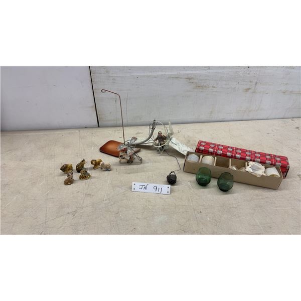 Wade Whimsies Miniature Animal Figurines, Korean Green Glass Set, and More