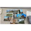 Image 3 : Collection of Vintage European Postcards, Rubber Stamps, Hilroy Notebook, and More