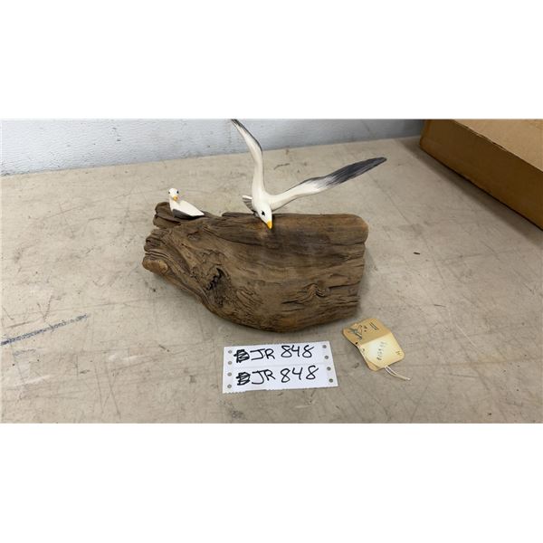 Seagull by Anne Hand-Painted Seagull Figurines on British Columbia Driftwood