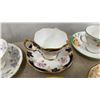 Image 5 : Collection of Vintage Porcelain Teacups and Saucers with Gold Trim and Floral Designs
