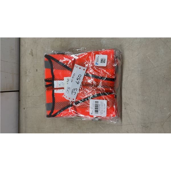 Zojo High Visibility Safety Vests for Men and Women, Neon Orange, 10-Piece Set