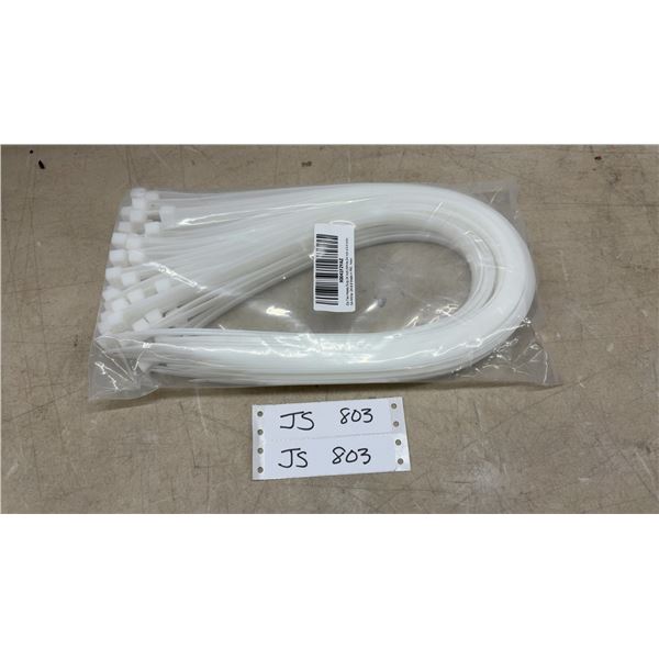 Heavy Duty Zip Ties, White, 24 x 0.4"