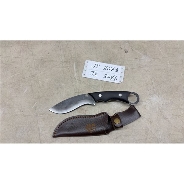 Scorpion Fixed Blade Skinner Knife with Leather Sheath, 3 1/2" Blade