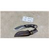 Image 1 : Scorpion Fixed Blade Skinner Knife with Leather Sheath, 3 1/2" Blade