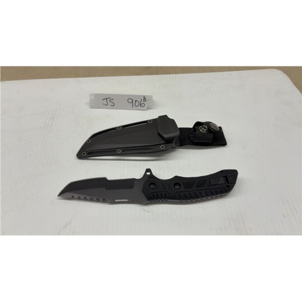 Tactical Fixed Blade Knife with Kydex Sheath, 4 1/2" Blade, 9" Overall Length