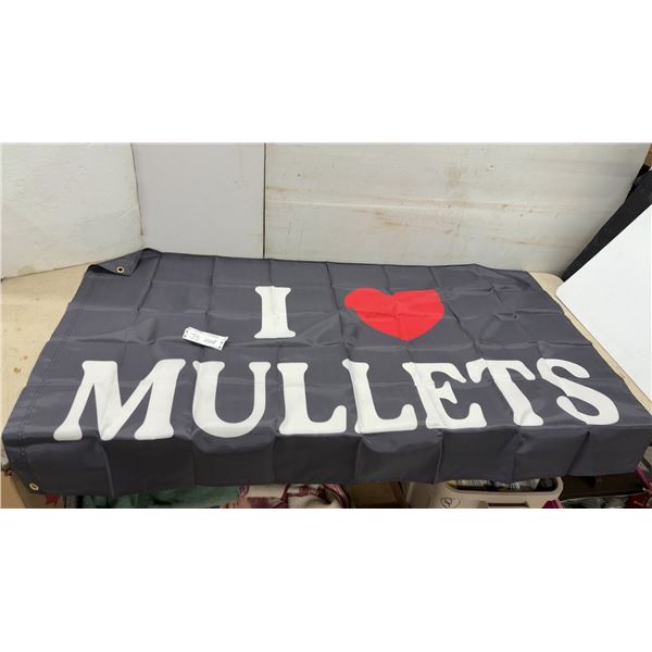 I Love Mullets Novelty Flag with Grommets 36 x 60"
