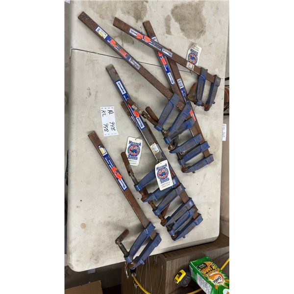 Record Marples Speedcramp 132/40 Bar Clamps, Sheffield England, Lot of Eight