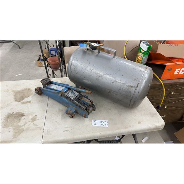 Hydraulic Trolley Jack 3000 Lb Capacity and Portable Air Tank 100 PSI Maximum