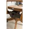 Image 4 : Antique Oak Swivel Banker's Chair with Cast Iron Base and Casters