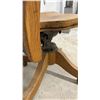Image 5 : Antique Oak Swivel Banker's Chair with Cast Iron Base and Casters