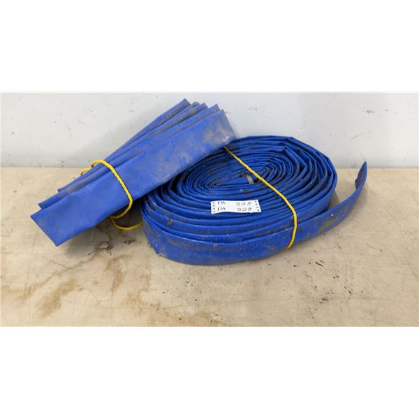 2 Blue PVC Lay Flat Discharge Hoses with Camlock Fittings