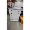 Image 1 : White Five-Drawer Chest with Black Cup Pulls 52"×37 x 17.6"
