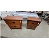 Image 1 : Pair of Nightstands with Two-Door Cabinets and Black Metal Pulls26 X 24 x 16"