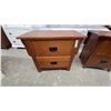 Image 2 : Pair of Nightstands with Two-Door Cabinets and Black Metal Pulls26 X 24 x 16"