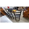 Image 5 : Set of Four Black Ladder Back Dining Chairs