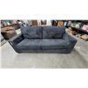 Image 1 : Dark Gray Upholstered Three-Seat Sofa with Track Arms 84" Wide