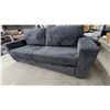 Image 5 : Dark Gray Upholstered Three-Seat Sofa with Track Arms 84" Wide