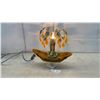 Image 2 : Vintage Italian-Style Gondola Spaghetti Table Lamp with Amber Crystal Drops and Marble Base 18 x 17