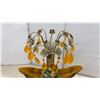 Image 7 : Vintage Italian-Style Gondola Spaghetti Table Lamp with Amber Crystal Drops and Marble Base 18 x 17