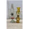 Image 6 : Collection of Antique Oil Lamps Including Sherwoods Wall-Mount Pair (Missing Chimneys)Tallest 1&9"
