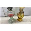 Image 7 : Collection of Antique Oil Lamps Including Sherwoods Wall-Mount Pair (Missing Chimneys)Tallest 1&9"