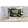 Image 1 : Vintage Mirrored Picture Frame with Mountain Lake Landscape Print and Elk 16 x 20