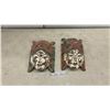 Image 1 : Pair of Hand-Carved Wooden Masks, 7 x 5"