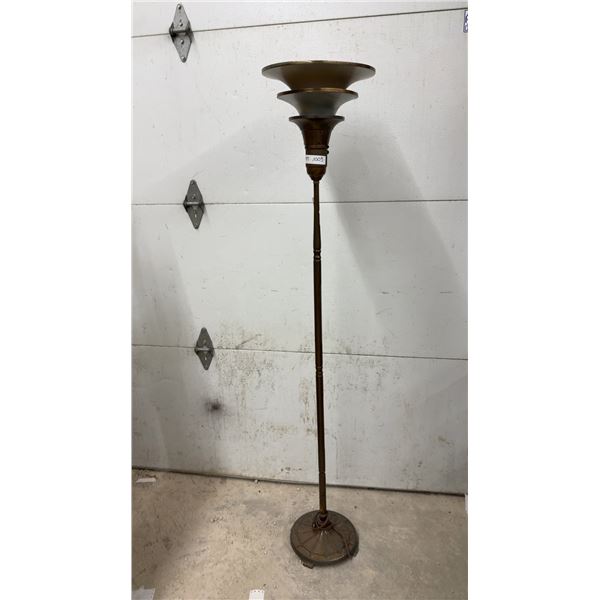 Vintage Art Deco Floor Lamp with Tiered Shade 64"